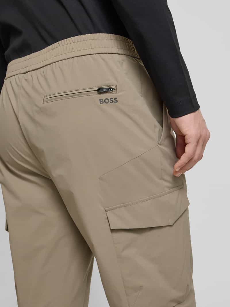 BOSS Green Tapered fit cargobroek met tunnelkoord model 'Urbanex'