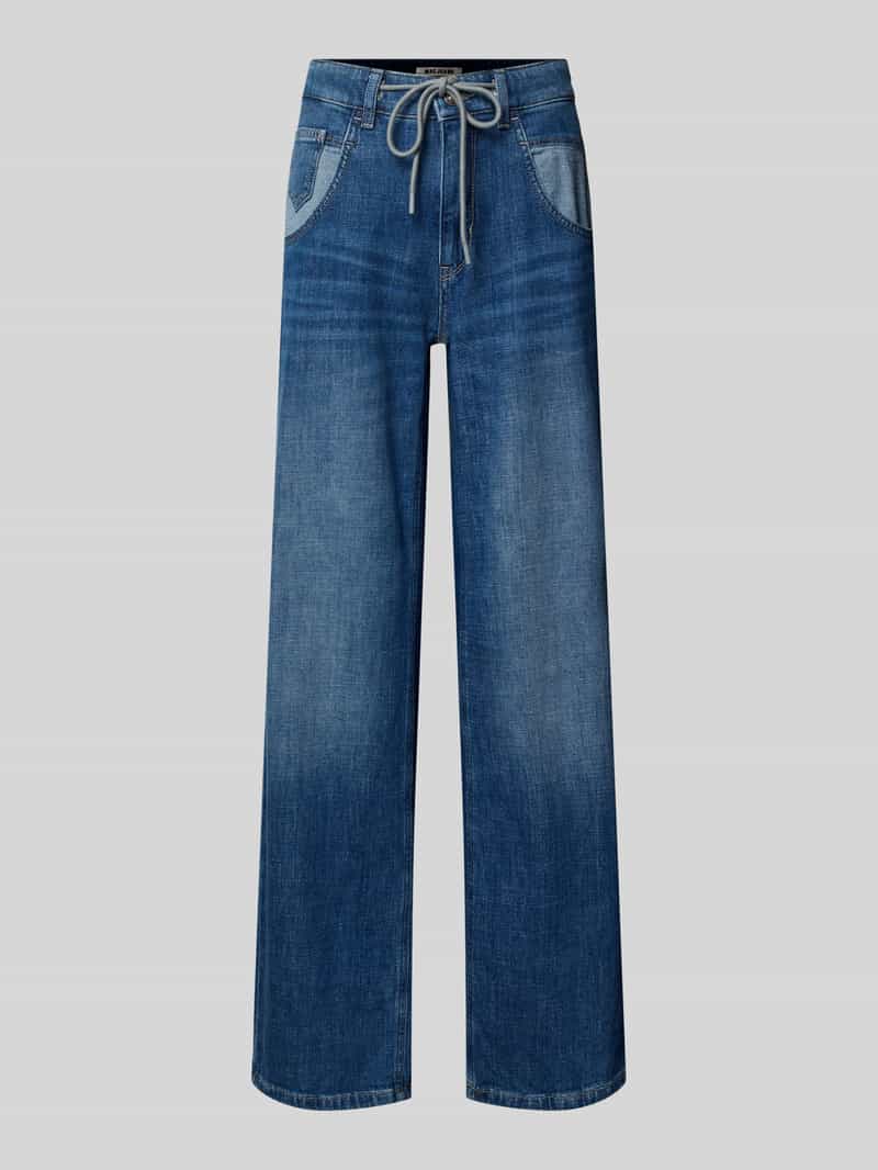 MAC Jeans met wijde pijpen en tunnelkoord