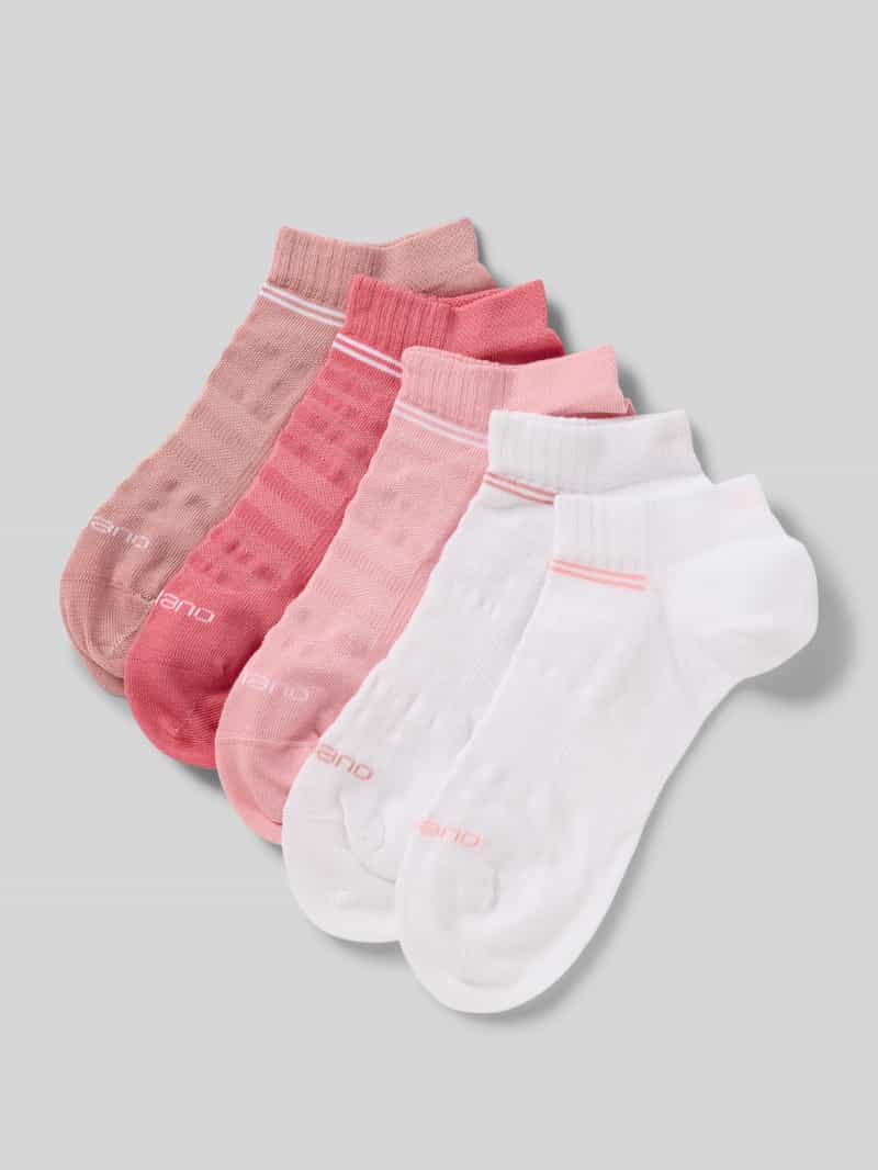 CAMANO Sneakersokken in een set van 5 paar met logodetail