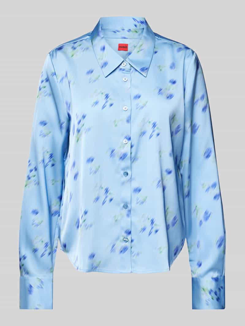 HUGO Regular fit blouse met doorknoopsluiting model 'Elka'