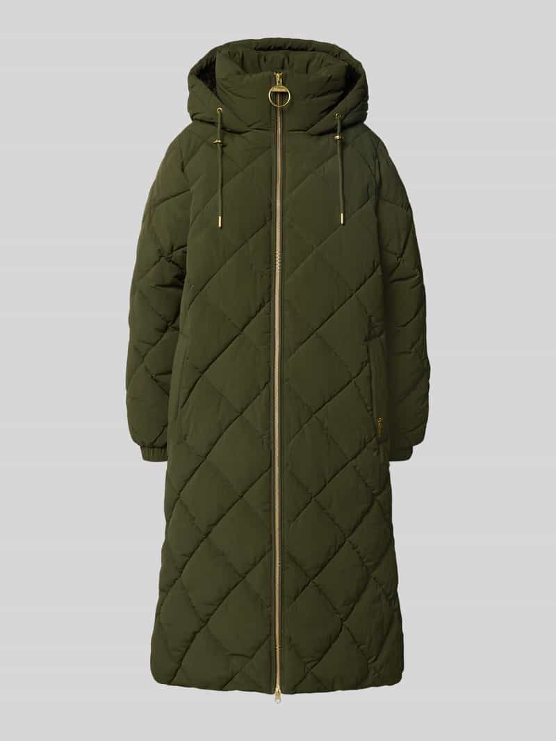Barbour Regular fit gewatteerde lange jas in kreuklook model 'KIRKTON'