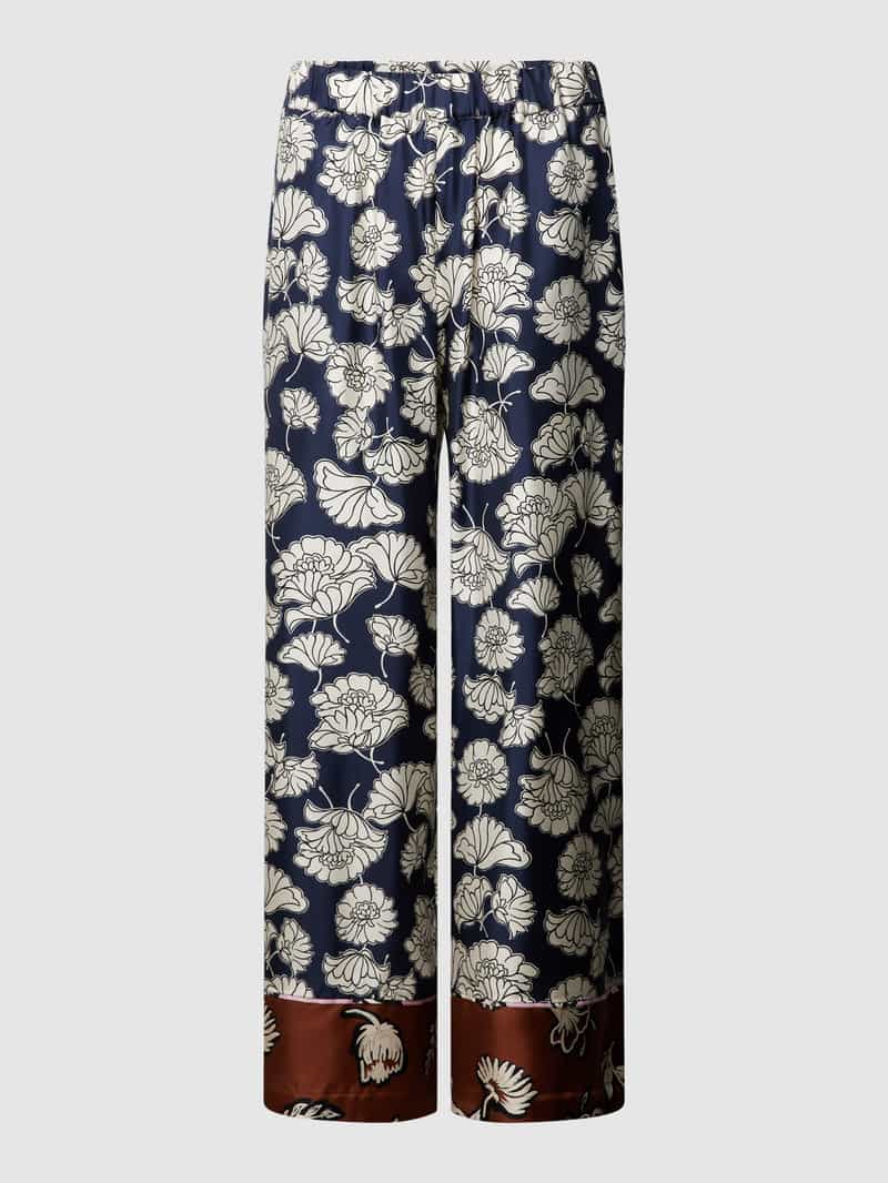 Weekend Max Mara Stoffen broek van zijde met all-over bloemenprint model 'DIVO'