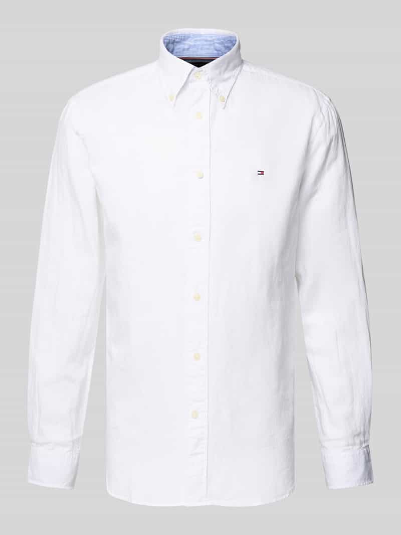 Tommy Hilfiger Regular fit vrijetijdsoverhemd van een mix van katoen en linnen