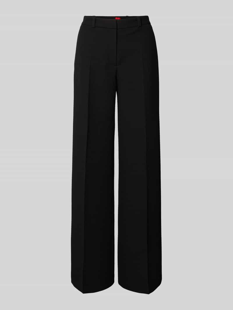 HUGO Wide leg pantalon met persplooien model 'Hasene'