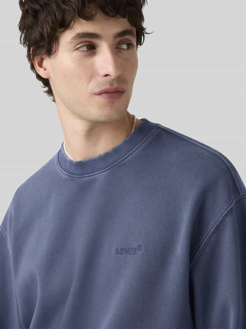 Levi's relaxed fit sweatshirt van katoenmix blauw, foto 4