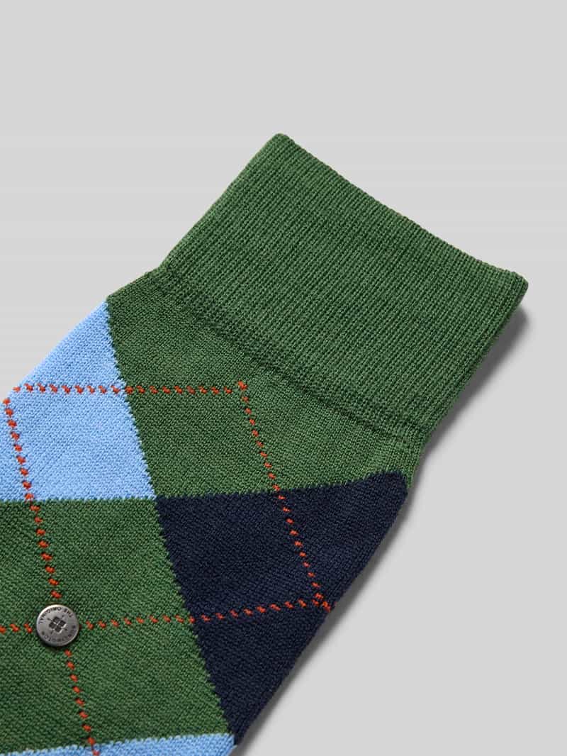 Burlington Sokken van scheerwolmix met labeldetail