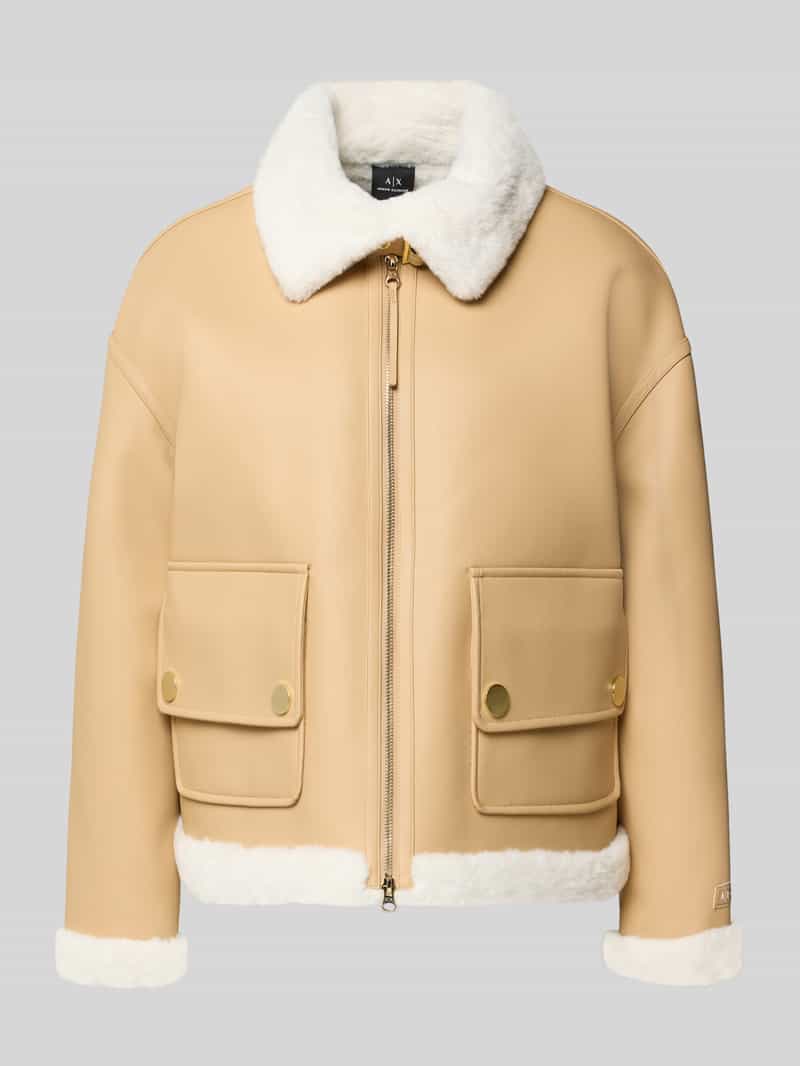 Armani Exchange Jack in leerlook met tweewegsritssluiting