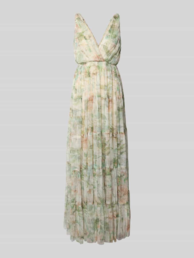 Lace & Beads Avondjurk in laagjeslook met V-hals