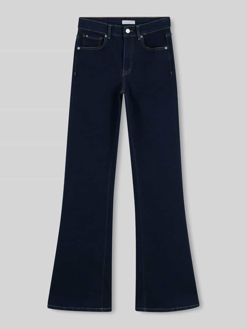 High waist bootcut-jeans met logodetail