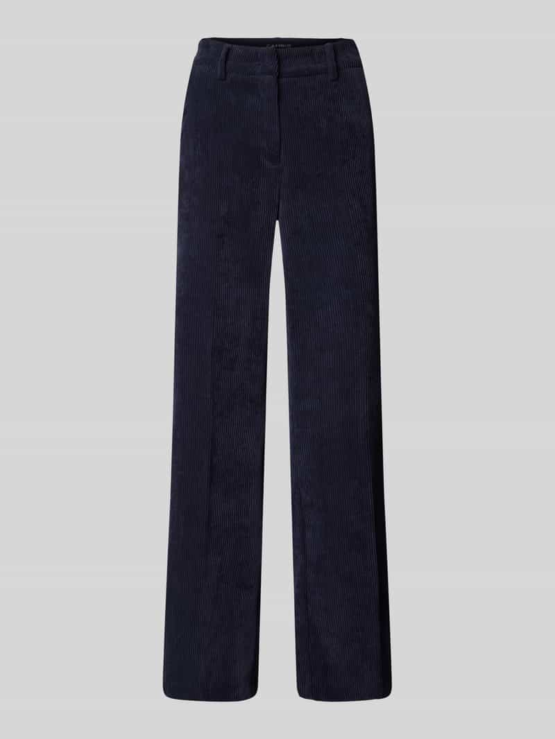 CAMBIO Wide leg corduroy broek met riemlussen