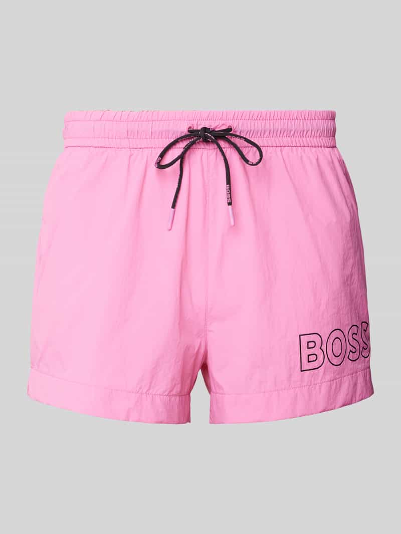Boss Relaxed fit zwembroek met labelprint model 'Mooneye'