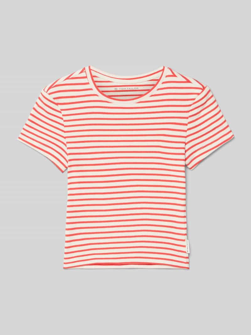 Tom Tailor Regular fit T-shirt van mix van katoen en elastaan
