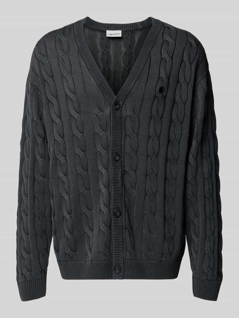 Carhartt Work In Progress Gebreid jack met kabelpatroon en V-hals