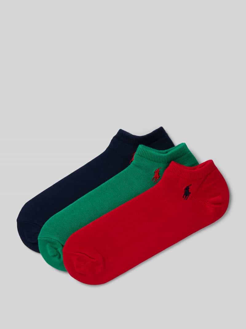 Polo Ralph Lauren Underwear Sneakersokken met labelstitching in een set van 3 paar
