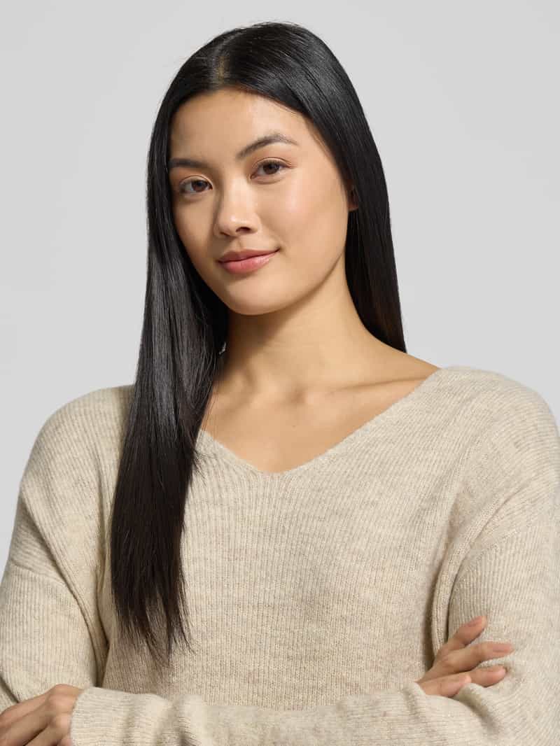 Vero Moda Regular fit gebreide pullover met V-hals model 'CREWLEFILEGLITTER'