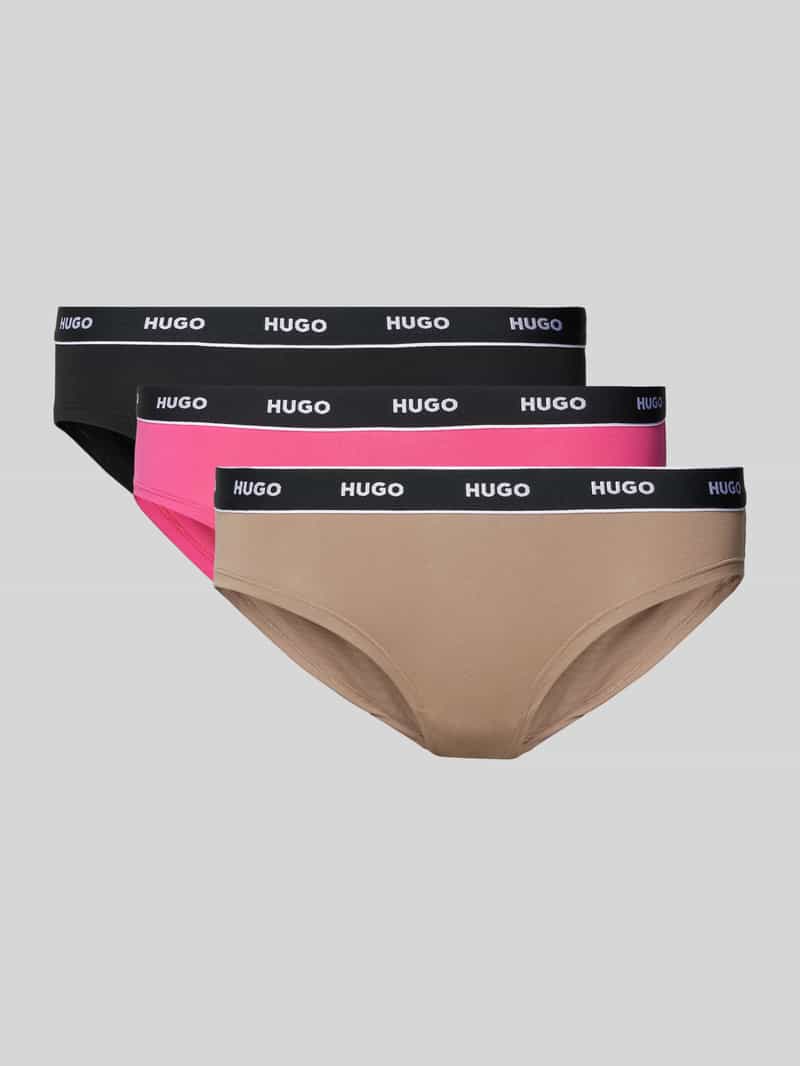 HUGO Slip met elastische band met label in een set van 3 stuks