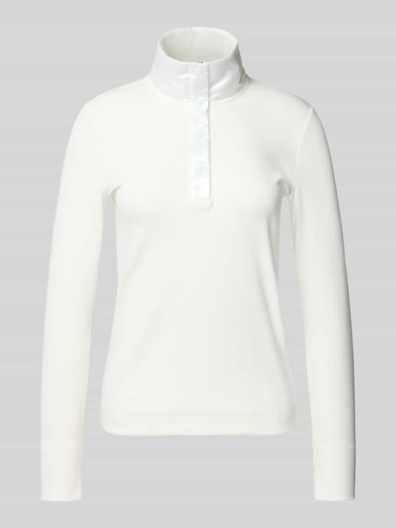 Marc Cain Shirt met lange mouwen en korte drukknoopsluiting