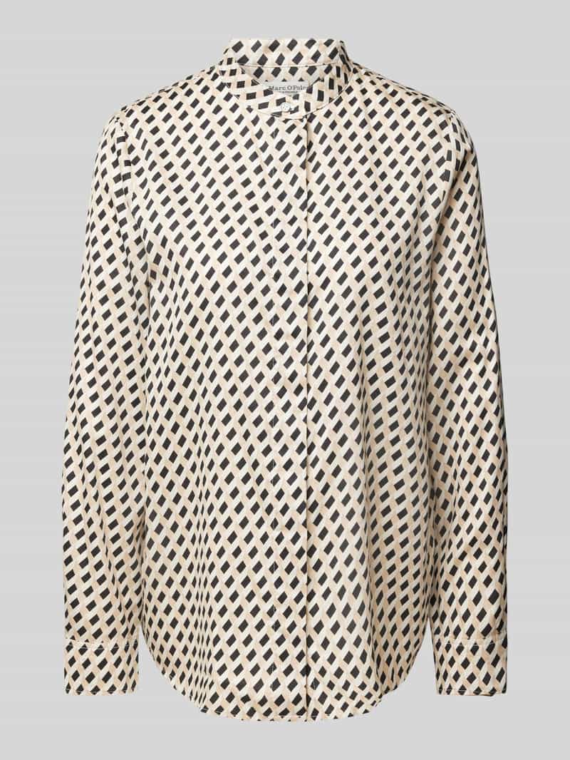 Marc O'Polo Regular fit blouse van puur katoen met ronde hals en kraag