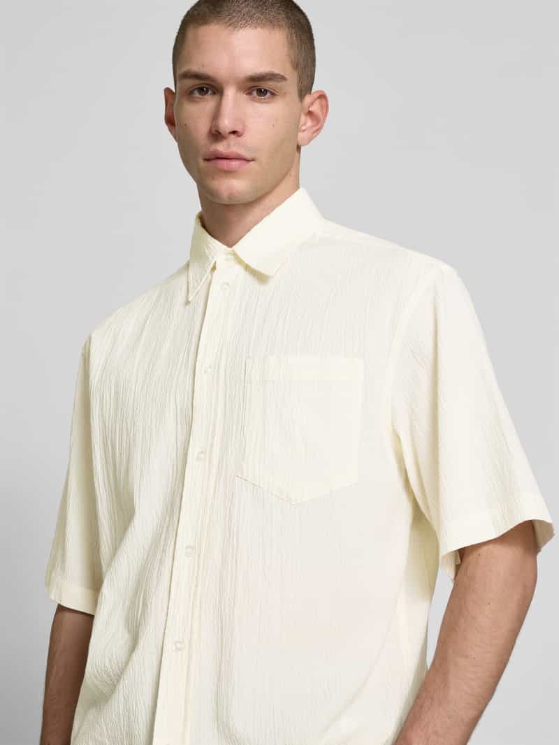 Wood Relaxed fit vrijetijdsoverhemd met knoopsluiting