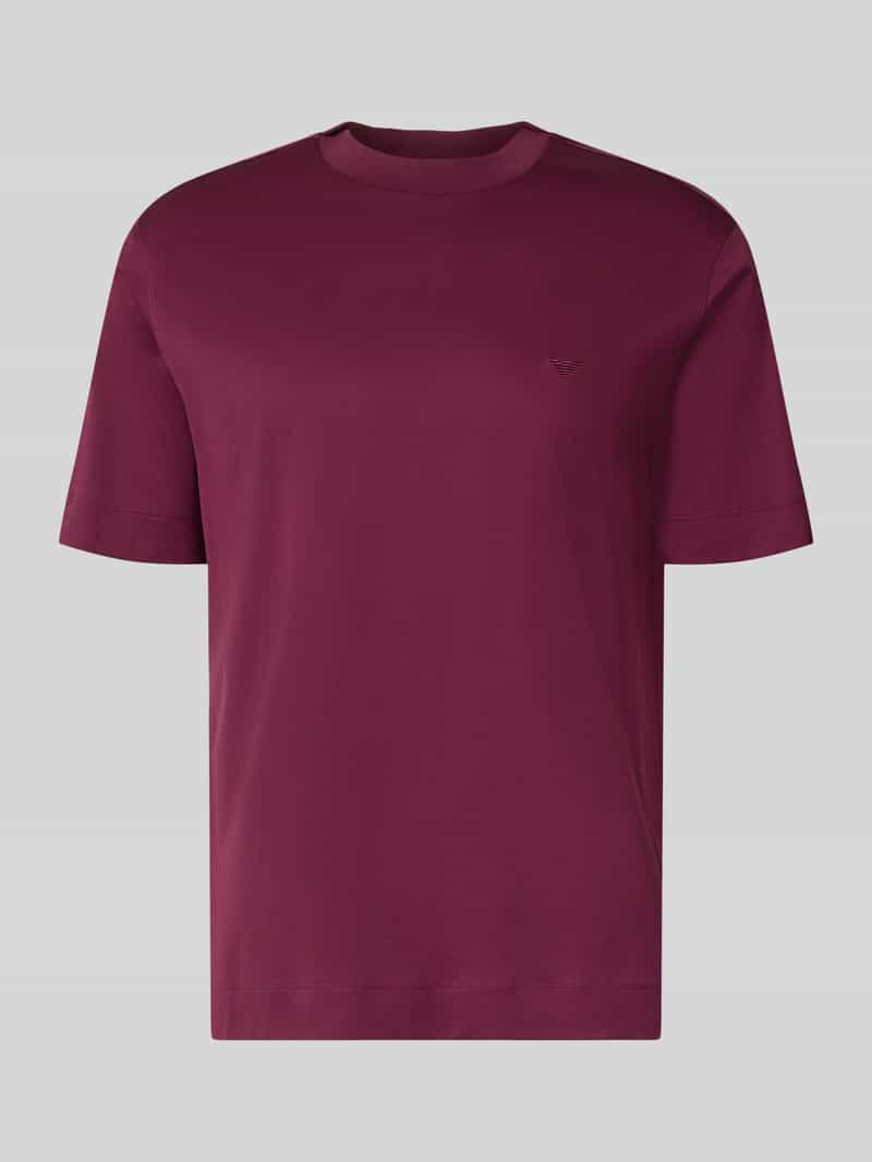 Emporio Armani Herren T-Shirt Mit Rundhalsausschnitt In Bordeaux Größe Mittel