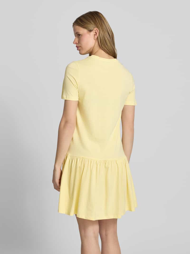 Pieces regular fit t-shirtjurk van 100% katoen model 'DISSO' lichtgeel, foto 2