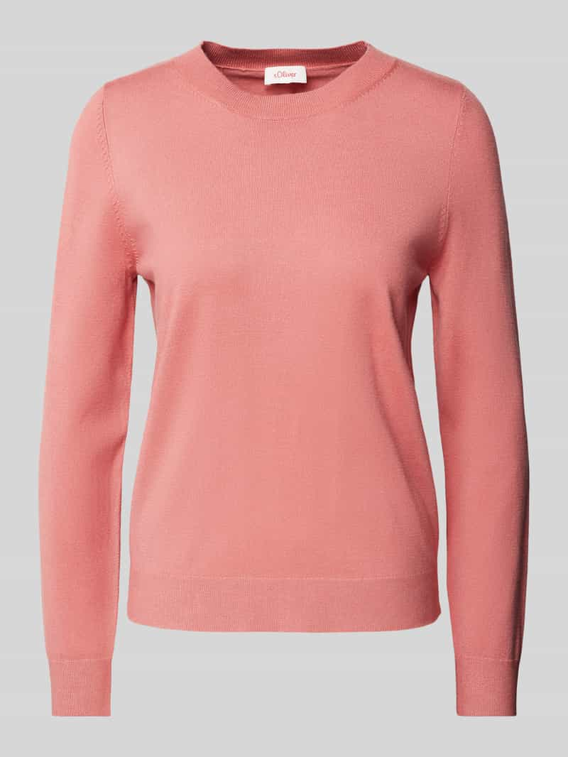 S.Oliver RED LABEL Regular fit gebreide pullover van viscosemix met ribboorden