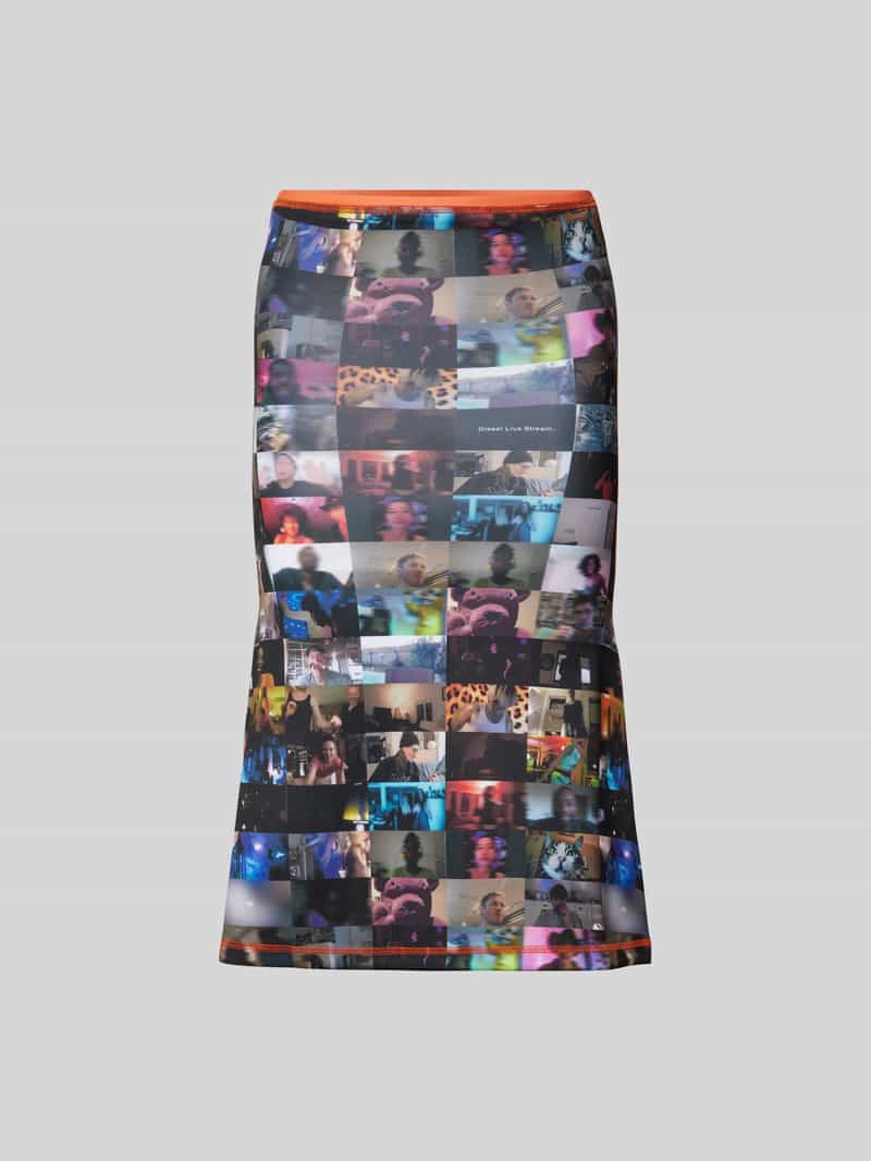 Knielange rok met elastische band