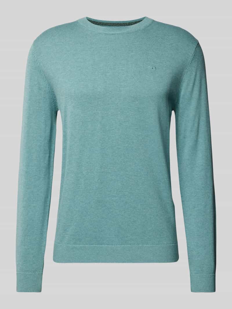 Tom Tailor Gebreide pullover met labelstitching model 'BASIC'