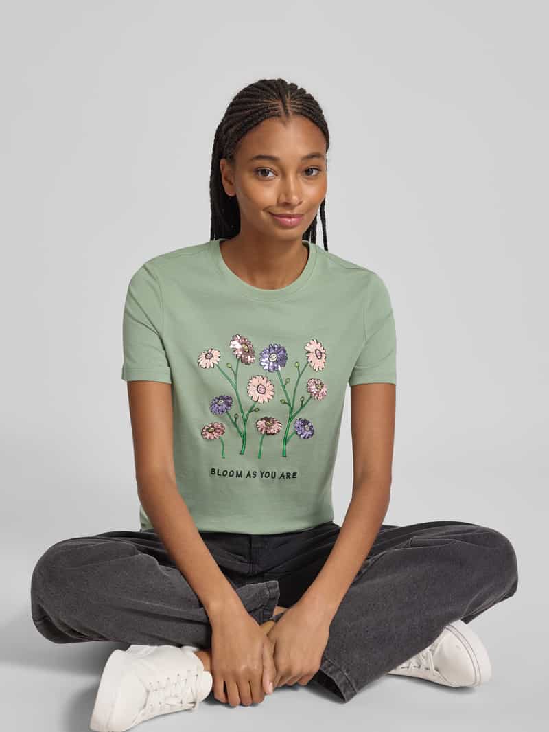Only Regular fit T-shirt van puur katoen model 'KITA'