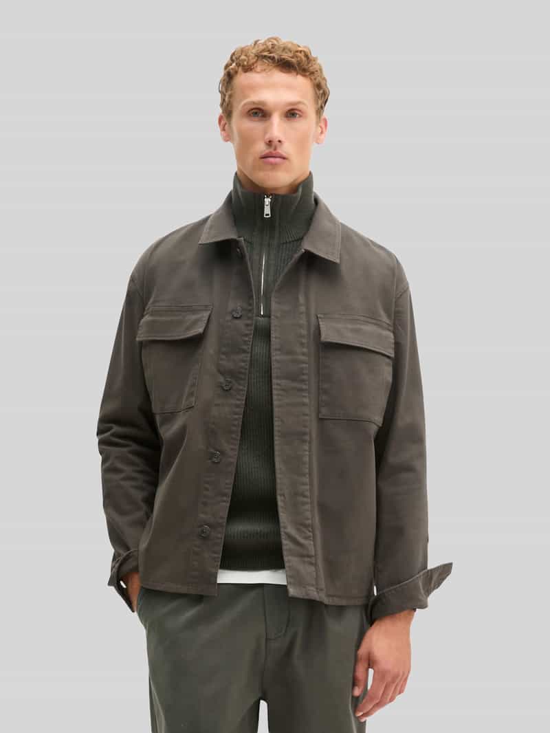 Marc O'Polo Overshirt met klepzakken van katoenmix