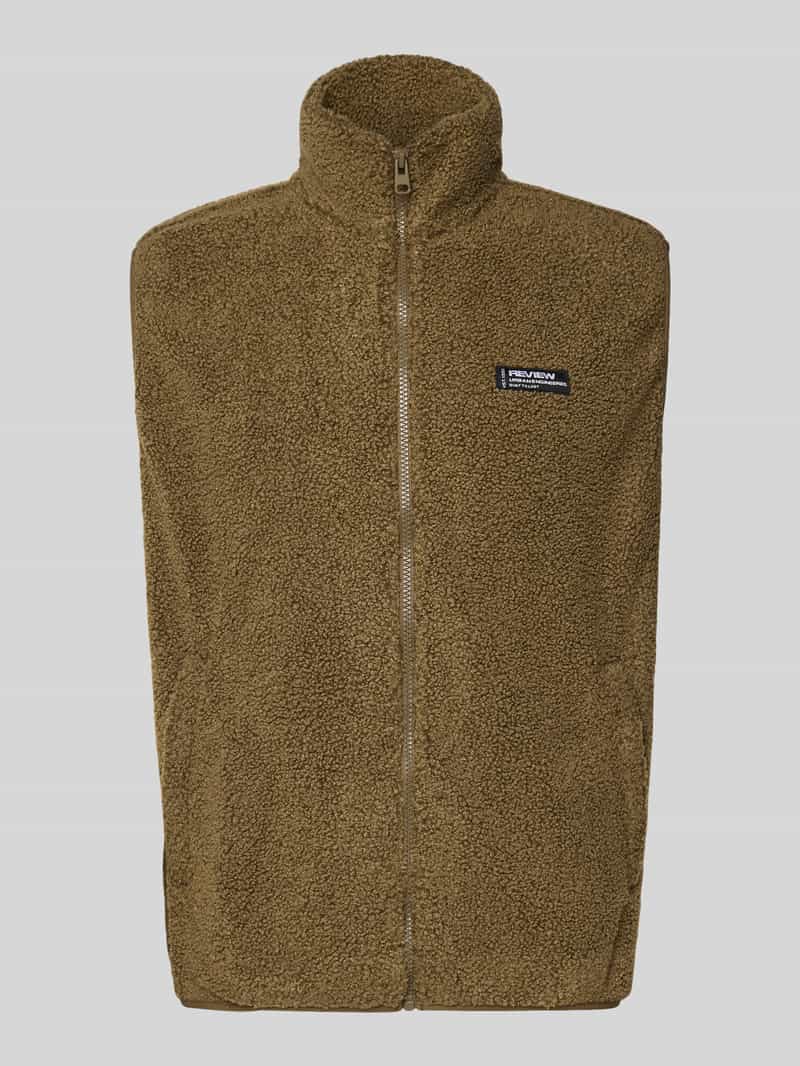 REVIEW Fleecegilet met opstaande kraag en steekzakken