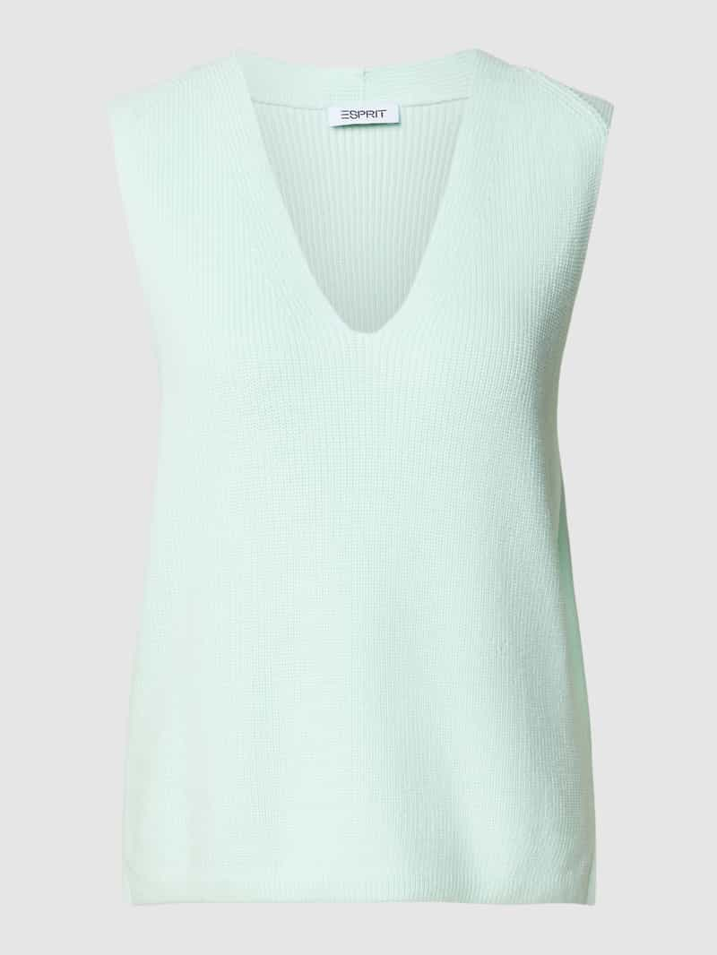 Esprit Gebreide top met V-hals