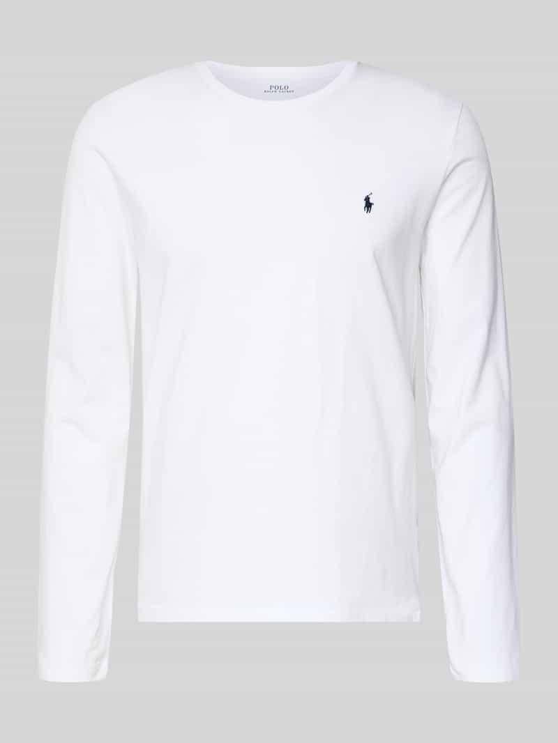 Katoenen shirt met lange mouwen en labelstitching