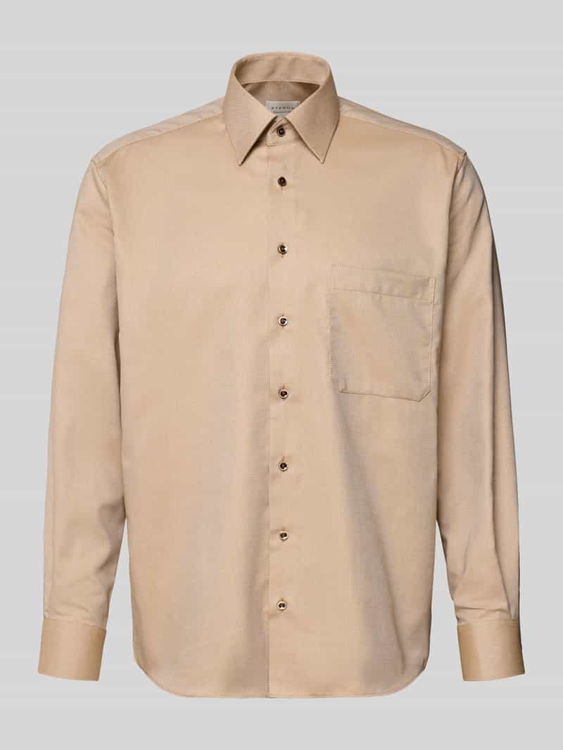 Eterna Comfort fit zakelijk overhemd van katoen met kentkraag