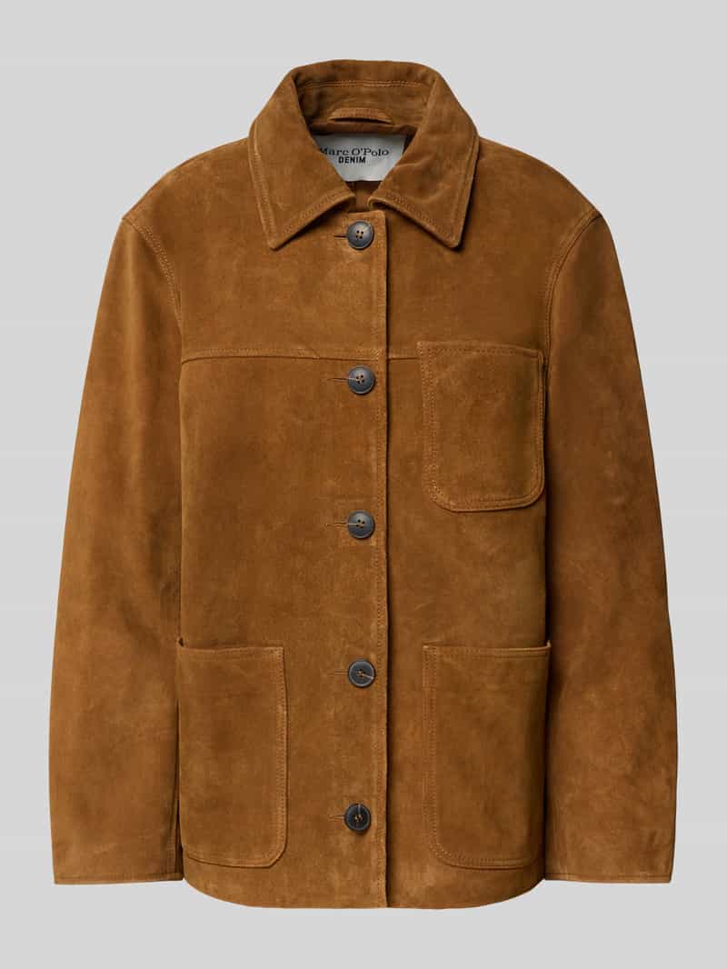 Marc O'Polo DENIM Regular fit leren jack van echt rundersuède