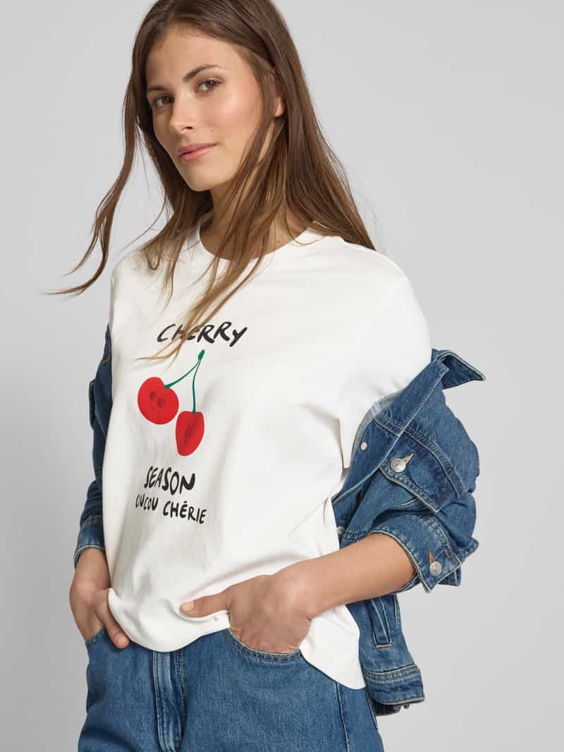 Vero Moda Comfort fit T-shirt van zuiver katoen model 'SONYA METTE'