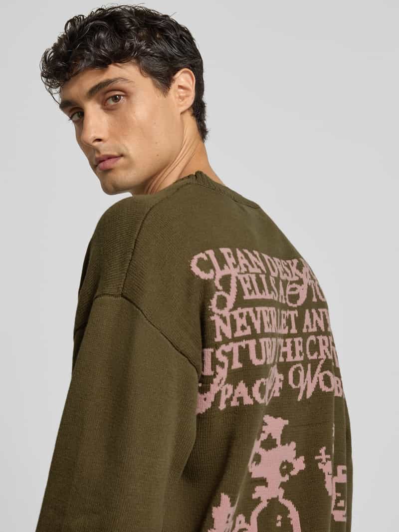 WOODBIRD Oversized gebreide pullover met ribboorden model 'Kurt'