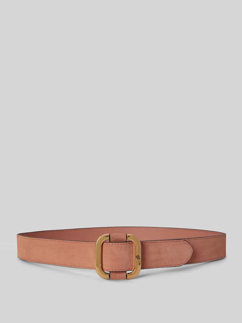 Riem van suède met reliëflogo