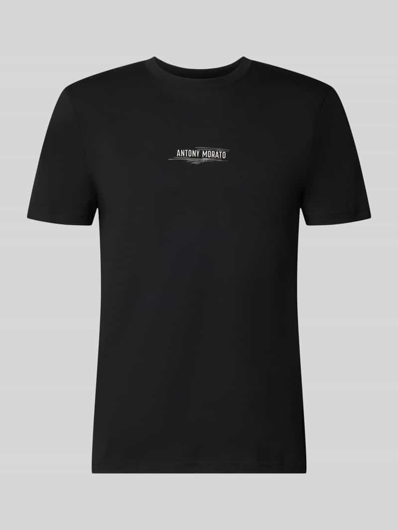 Regular fit t-shirt met labelprint