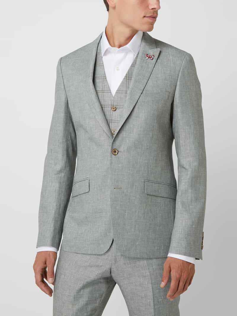 -knoops colbert van linnenmix, model 'Taddero' ATELIER TORINO