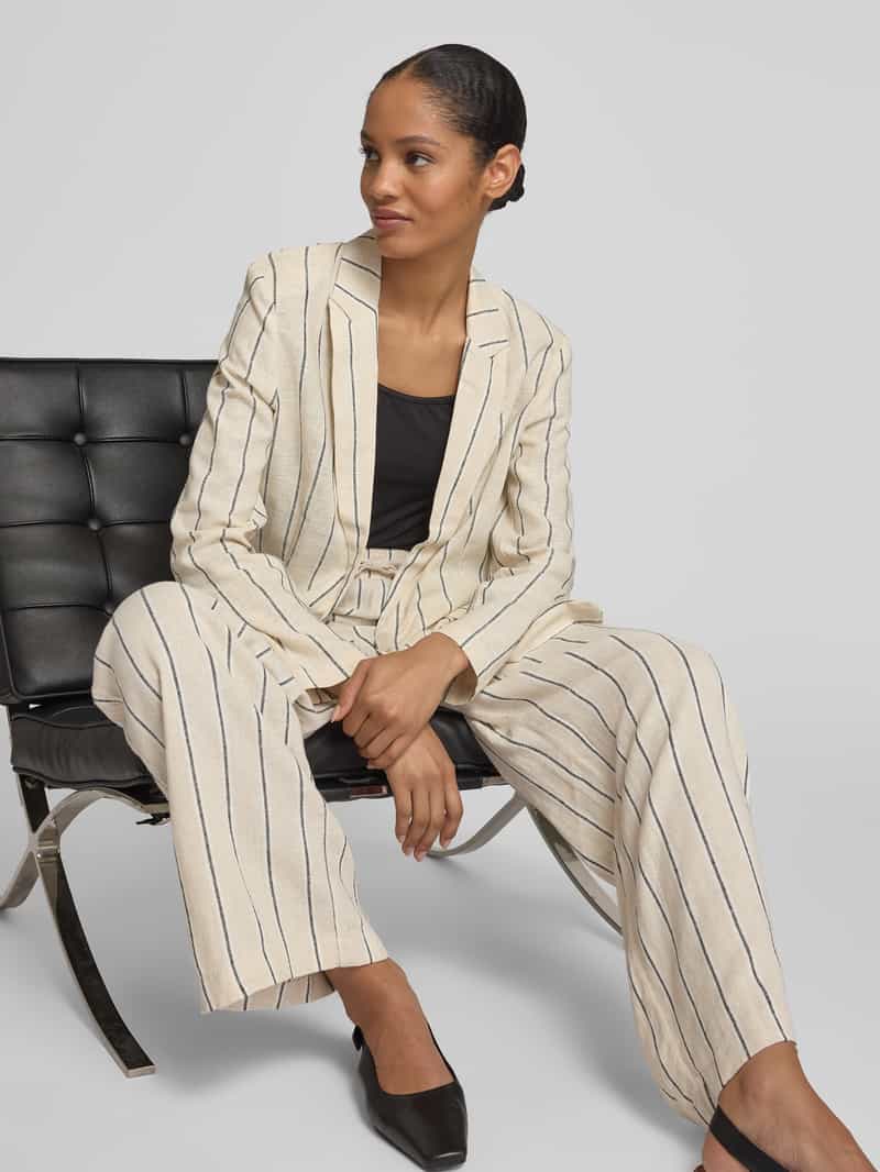 Ichi Linnen blazer met knoopsluiting model 'LINNO'