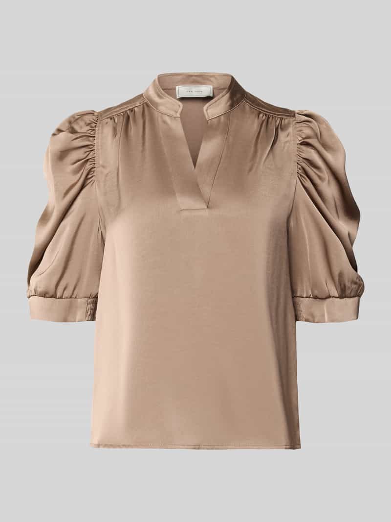 Regular fit blouse van satijn met pofmouwen model 'Roella'
