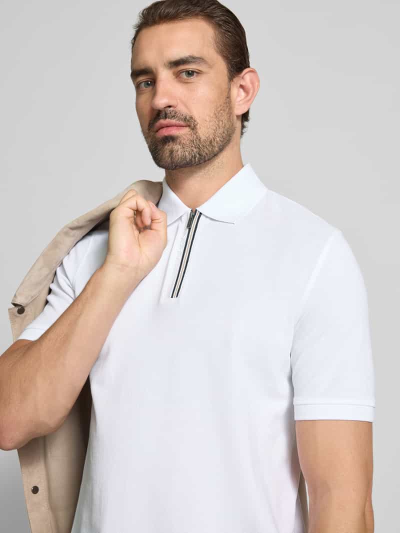 Bugatti Regular fit poloshirt met ritssluiting