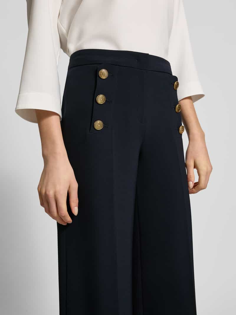 SEDUCTIVE Wide leg stoffen broek met knoopsluitingen model 'BRIDGET'
