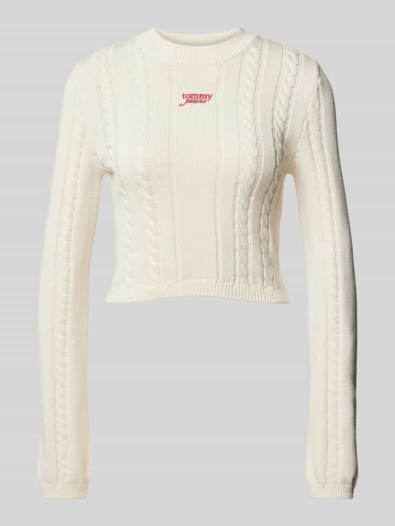 Tommy Jeans Gebreide pullover met labelstitching