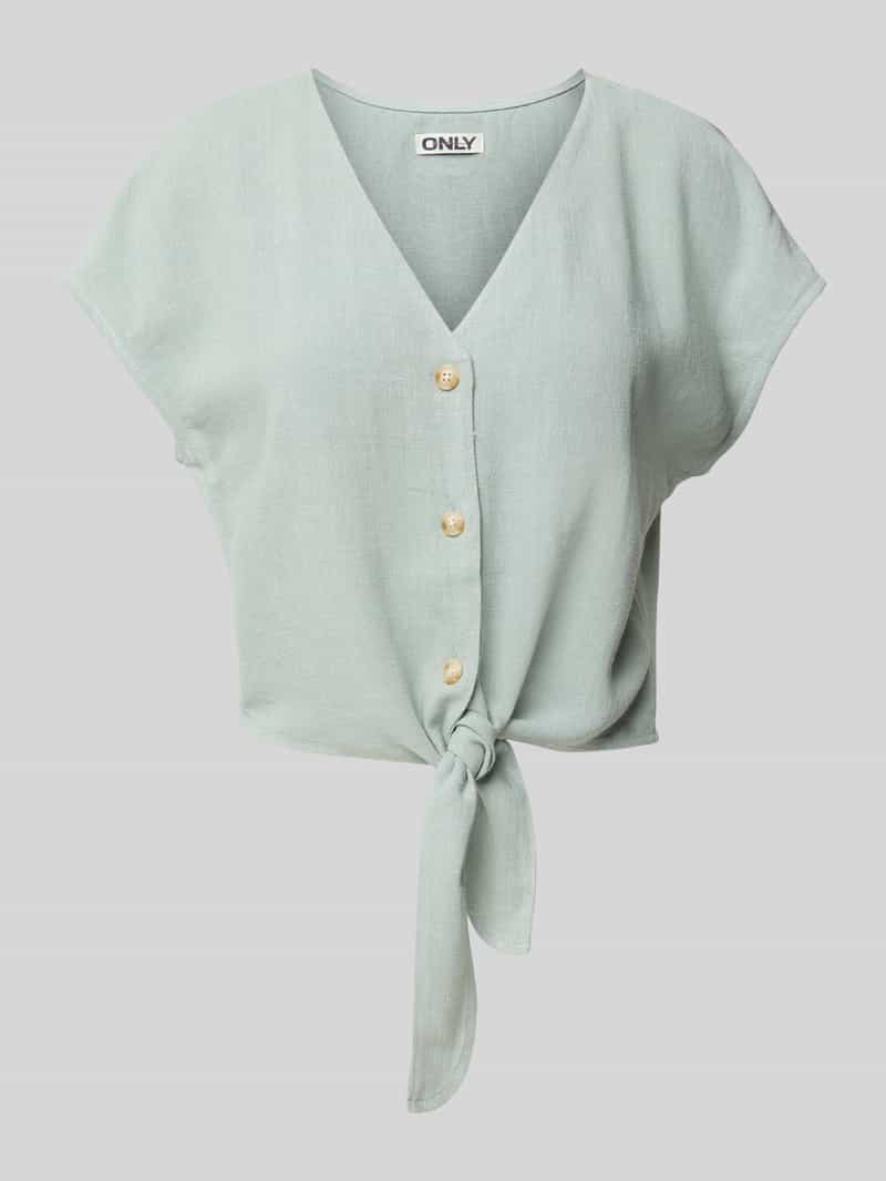 Only Regular fit blouse van een mix van viscose en linnen model 'SIESTA'