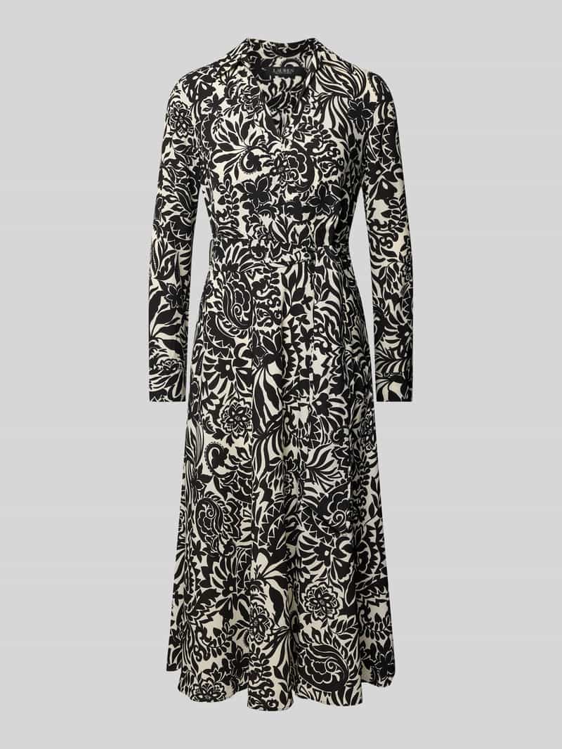 Lauren Ralph Lauren Midi-jurk met strikceintuur model 'ROWELLA'