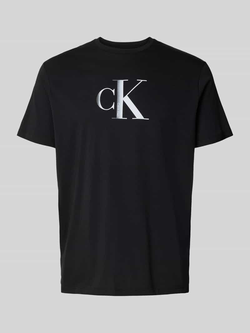 Calvin Klein Jeans Regular fit T-shirt van puur katoen met logoprint