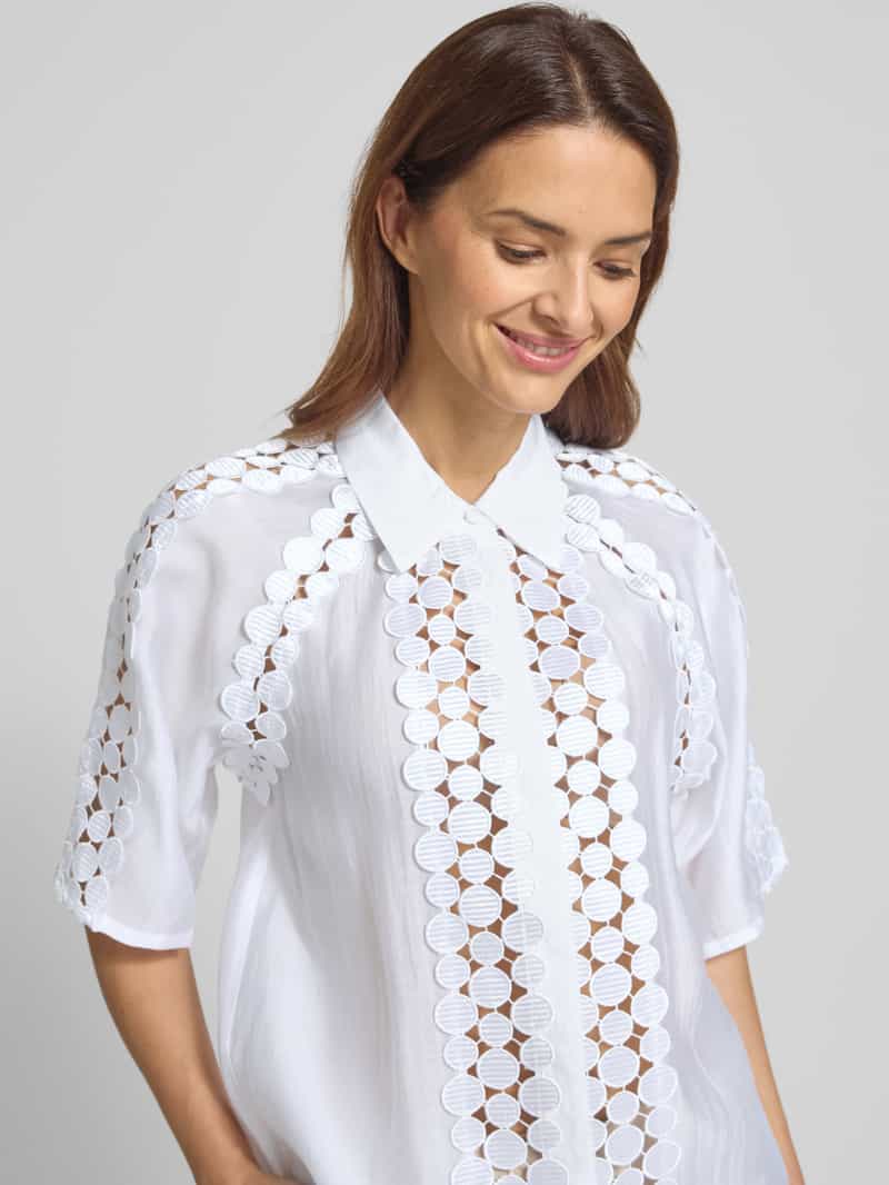 Copenhagen Muse Regular fit blouse met blinde knoopsluiting model 'MOLLY'