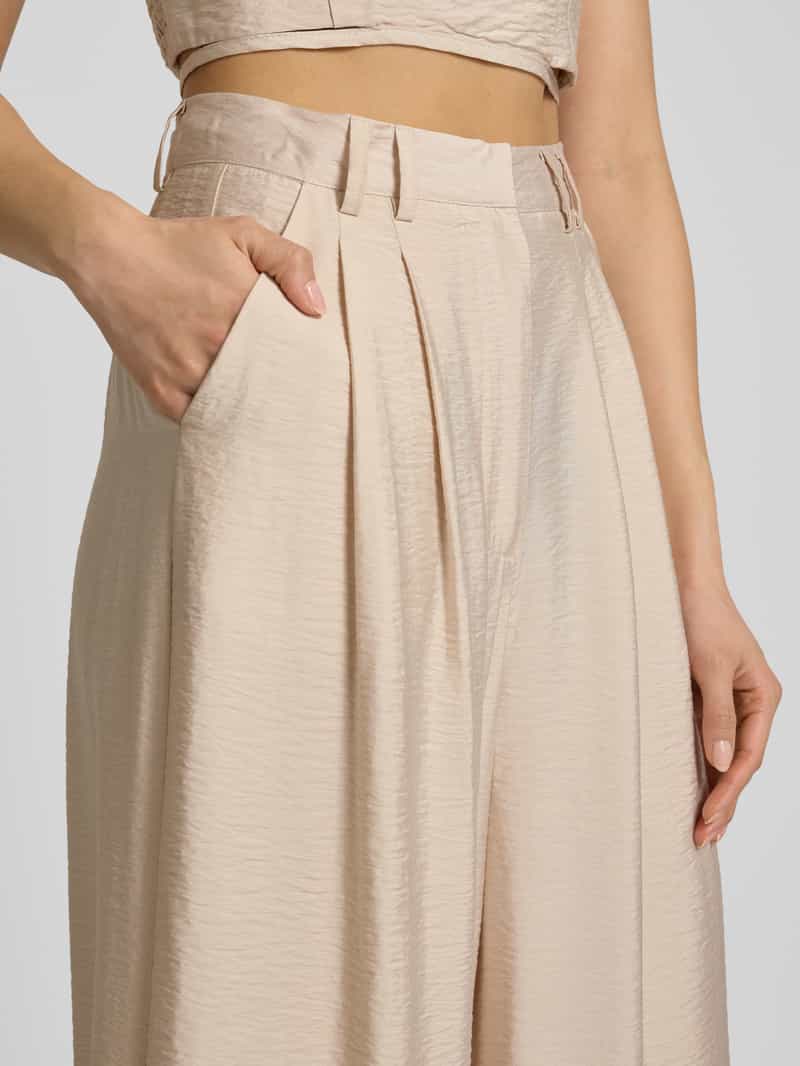 GUIDO MARIA KRETSCHMER WOMAN Wide leg bandplooibroek in kreuklook model 'Finja'
